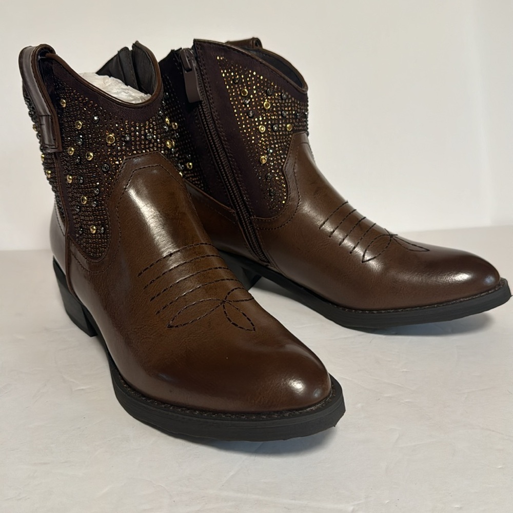 Very Volatile Los Angles Brown Ankle Boots Zipper women’s Size 6.5 - Picture 5 of 7